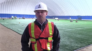 Laying the turf in Canada's biggest inflatable sports dome