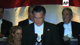 Obama and Romney joke with audience at Alfred E Smith Memorial Dinner