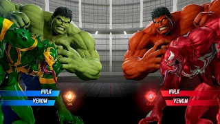 Hulk Green Venom vs. Red Hulk Carnage Fight - Marvel vs Capcom Infinite PS4 Gameplay