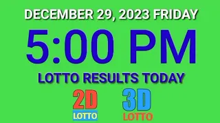 5pm PCSO Lotto Results Today December 29 2023 Friday