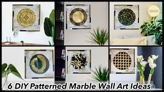 6 DIY Unique Patterned Marble Finish Wall Art Ideas|gadac diy|craft ideas for home decor|wall decor