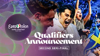 Qualifiers Announcement - Second Semi-Final - Eurovision 2022 - Turin