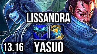 LISSANDRA vs YASUO (MID) | 2.0M mastery, 5/1/5, 500+ games | NA Master | 13.16