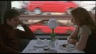 Before Sunrise: Jesse asks Celine to get off the train with him.