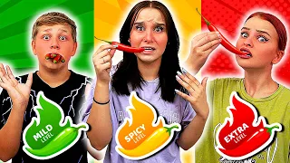 Wer zuletzt aufhört SCHARFES zu essen 🌶🥵, gewinnt 500 € ! - Celina