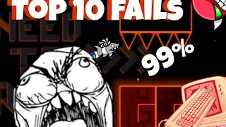 Top 10 Most Stupid Fails Ever In Insane Demons [GEOMETRY DASH]