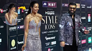 Malaika Arora Blush and Arjun Kapoor Smile arrives at BH Style Icons Awards 2024