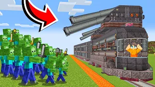 Zombies VS The Safest Security Train - Minecraft