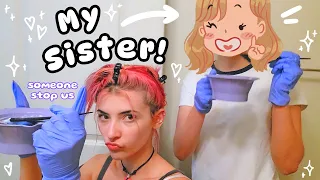 ˚✿₊· HAIR MAKEOVER (ft. my sister!)💗 Bleaching roots & Balayage on my sister's virgin dark hair ·₊✿˚