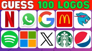 Guess The Logo In 3 Seconds ⏰ | 100 Famous Logos | Logo Quiz