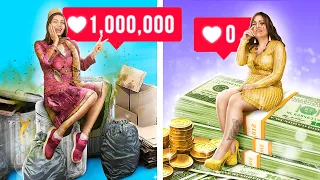 Rich Unpopular Girl vs Broke Popular Girl