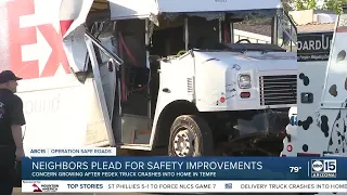 Tempe neighbors plead for safety improvements after delivery truck crash