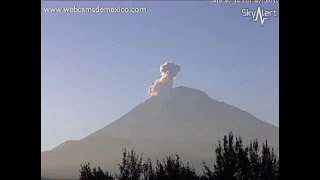 Popocatepetl Volcano ~ Ash Eruption ~ 02/16/18 ~ Three Camera Angles ~ Time Lapse