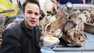 Chinese Street Food FRENZY! LAMB HEAD Soup + Organ Tour in Kashgar, China