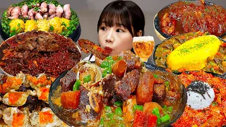 Sub)Real Mukbang- Legendary Video You Want 😋 Spicy Noodles, Pasta, Omelet 🍱 KOREAN FOOD ASMR