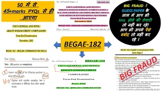 BEGAE 182 English Communication Skills previous year question paper Pattern/ Big GuessPaper Fraud