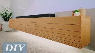 How To Build a Floating Media Console w/ Undermount LED's | DIY Woodworking