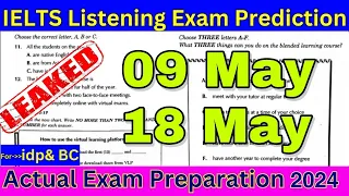 9 May, 18 May 2024 IELTS Listening Test with Answers | Hard IELTS Listening Test 2024 | IDP + BC