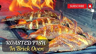 Roasted Whole Branzino Fish In a Wood-Fired Brick Pizza Oven / The Best Turkish Street Food Istanbul