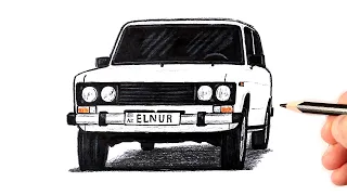 How to draw a car Zhiguli | Ehedov Elnur