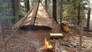 Solo Backcountry Bushcraft Tarp Camp