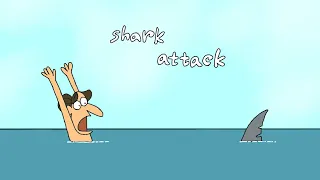 Local heroes-Shark attack colourless presents flipaclip funny animation