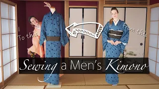 How to Sew a Men's Kimono // How to Turn a Women's Kimono into a Men's Kimono