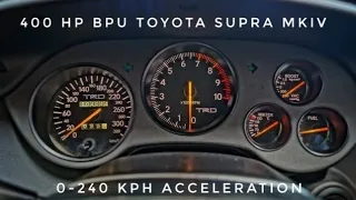 Supra TT BPU acceleration 0-240 kph - Mines Ecu 1.2 Bar / 17.6 psi