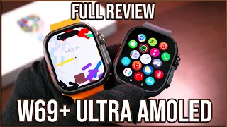 Latest W69+ Ultra AMOLED Smartwatch - 2GB, watchOS 10 Theme, Import Songs, eBooks, TWS EarPhones!