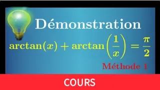 Démonstration arctan(x)+arctan(1/x)=pi/2 • avec la trigonométrie du collège • prépa MPSI PCSI PTSI