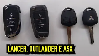 Chave canivete Mitsubishi Outlander, Lancer e ASX