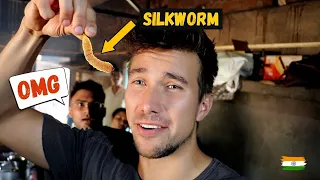 FOREIGNER EATS CRAZIEST STREET FOOD IN ASSAM 😱 | Silkworm, Snails