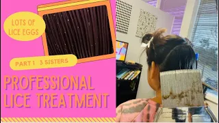 Lice Infestation Removal on 3 sisters Part 1