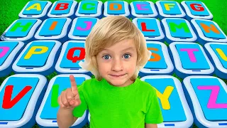 Katya and Dima ABC | Learn English Alphabet with pools