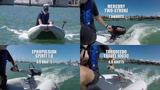 Gear Review - Epropulsion Spirit 1.0 & Torqueedo Travel 1003C vs Mercury 2-Stroke! | Boating NZ