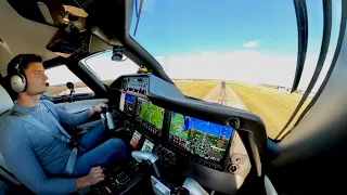 Phenom 300 Business Jet - In the Cockpit for a Short Sector Flight - ATC Audio