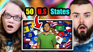 Irish Couple Reacting to All 50 U.S. states summarized (Geography Now!)