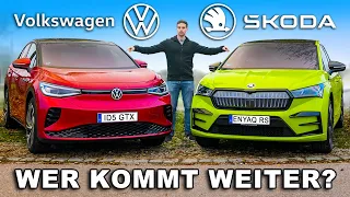 Schaffen wir 300 km? Skoda Enyaq Coupé RS iV vs. VW ID.5 GTX