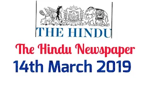 The Hindu Newspaper 14th March 2019