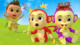 Five Little Monkeys Song - Fun 5 Baby Monkey | Super Sumo Nursery Rhymes & Kids Songs