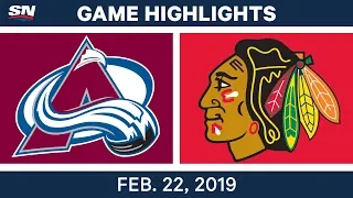 NHL Highlights | Avalanche vs. Blackhawks - Feb 22, 2019