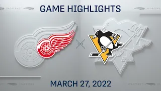 NHL Highlights | Red Wings vs. Penguins - Mar. 27, 2022