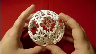 Шар на елку, Новогодний шар крючком _Crochet Christmas ball #вяжемкрючком #новогоднийшар