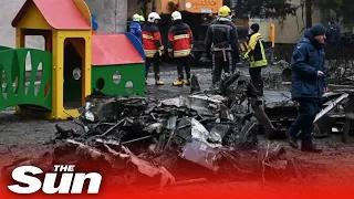 Kyiv nursery destroy after helicopter crashes leaving '16 dead and 22 injured'