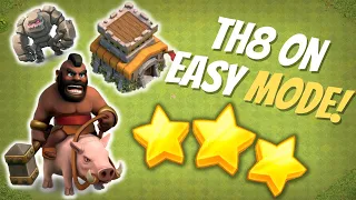 TH8 Attack Strategy - Hog Rider Attack Guide - Clash of Clans