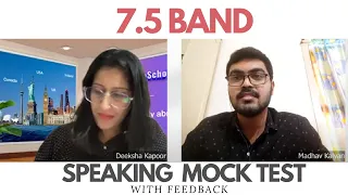 IELTS Speaking test band score of 7.5 with feedback (Video call)