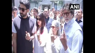 Amitabh Bachchan and family cast voting for loksabha 2019