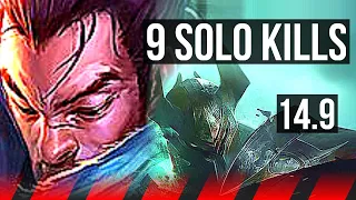 YASUO vs MORDEKAISER (TOP) | 9 solo kills, 37k DMG | BR Diamond | 14.9