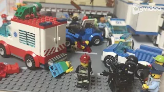 Lego Zombie Apocalypse abandoned building and stop motion animation. with gun sound effects