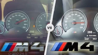 BMW M4 vs M4 Competition 0-250 km/h Acceleration BATTLE! on Autobahn